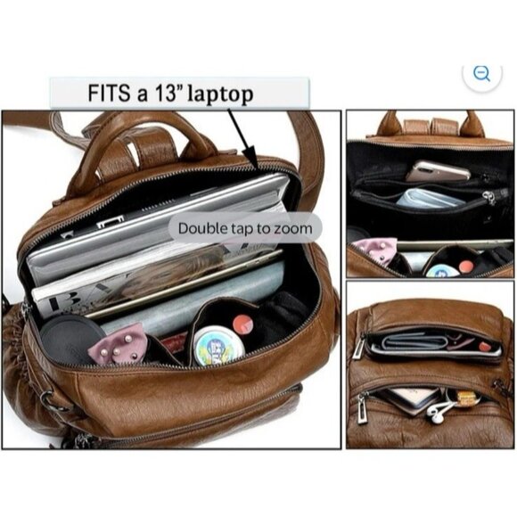 UTO Womens Backpack Purse Convertible Ladies Rucksack Crossbody Brown NEW. main image 14